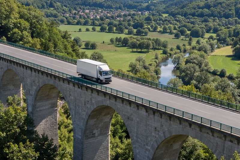 Camion sur un viaduc