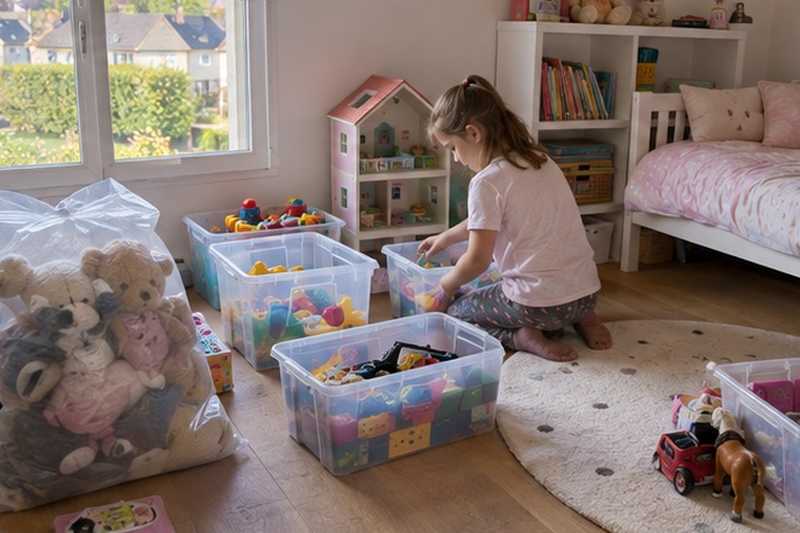 Chambre d’enfant mise en bacs