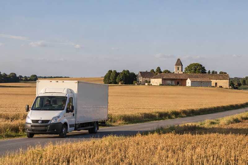 Camion entre les champs du plateau, Thomery