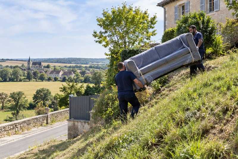 Canapé monté par un talus : chantier Rue Bazard