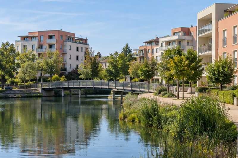 Quartier de ville nouvelle au bord d’un lac, Vaires-sur-Marne