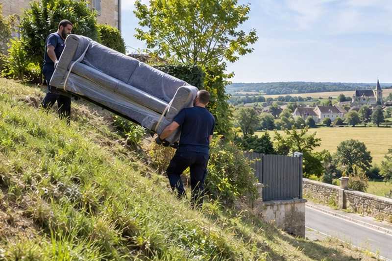 Canapé monté par un talus