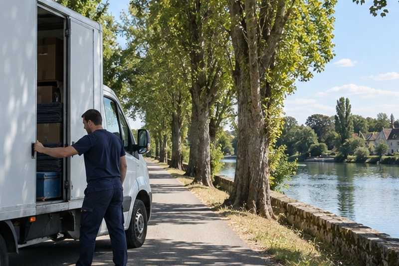 Porte latérale ouverte au bord de l’eau, Vernou-la-Celle-sur-Seine
