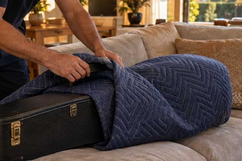 Étui de guitare sous couverture