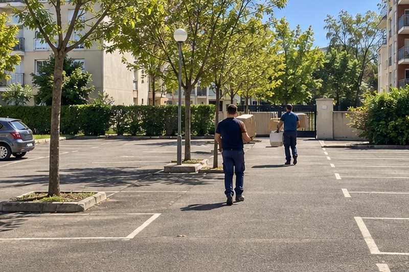 Traversée d’un parking de résidence : chantier Rue de l’Arquebuse