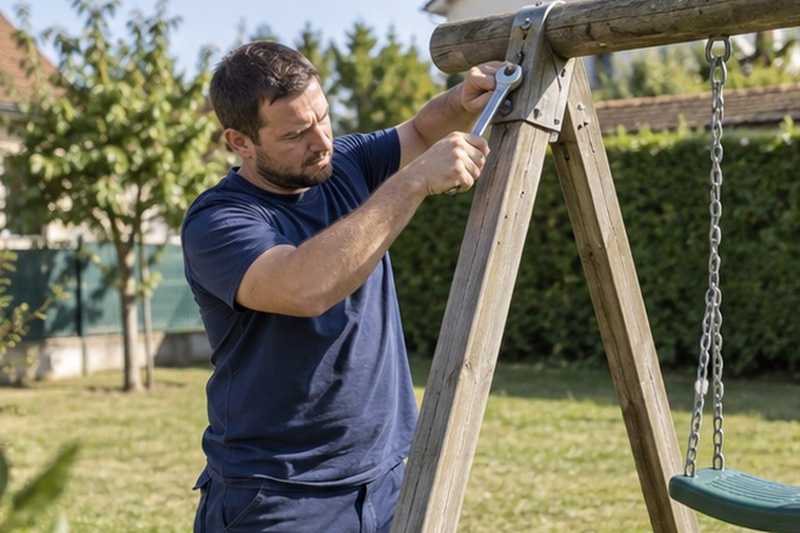 Portique de jardin démonté : chantier Rue de la Picardie