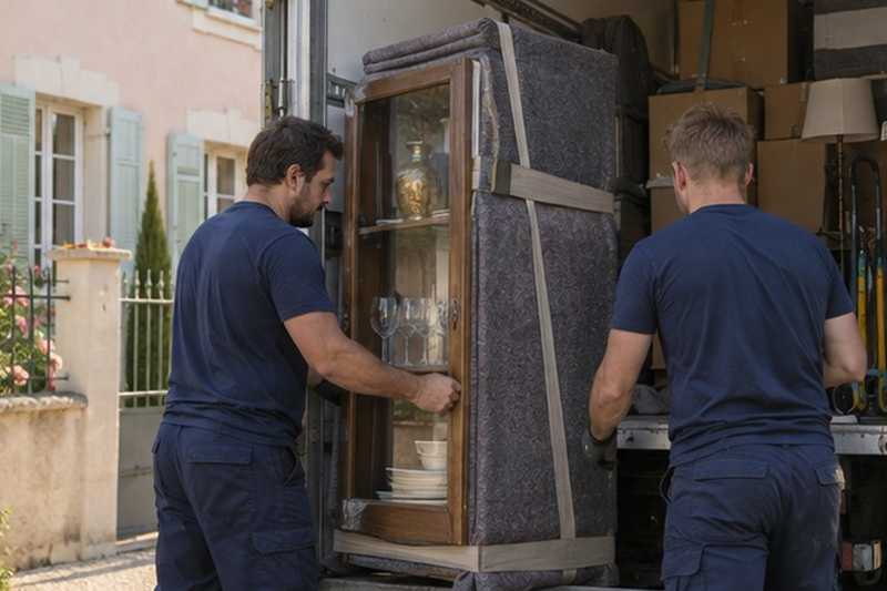 Meuble vitré chargé en dernier