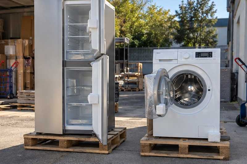 Électroménager stocké portes entrouvertes