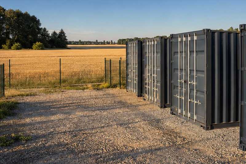 Conteneurs de stockage en bordure de champs, Dammarie-les-Lys