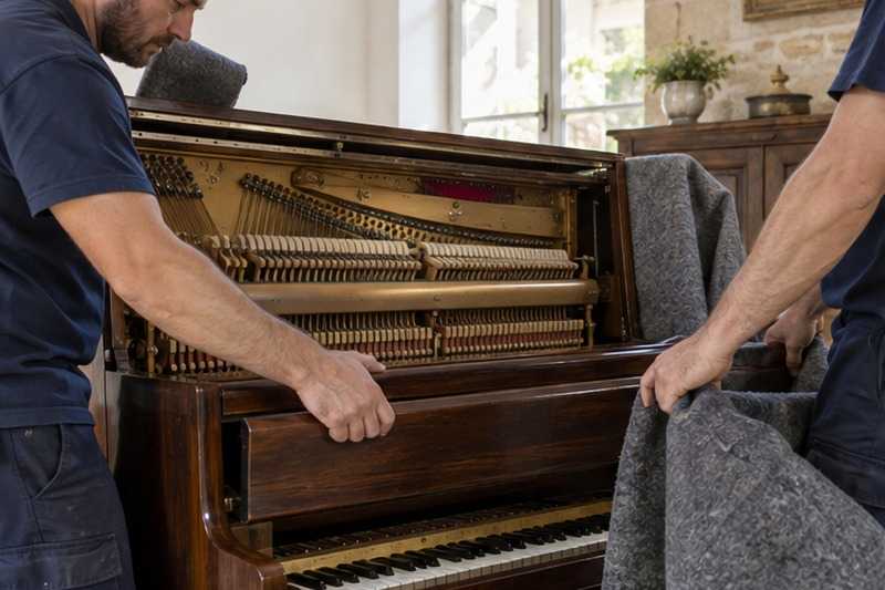 Panneaux du piano démontés : chantier Rue Alfred Brébion