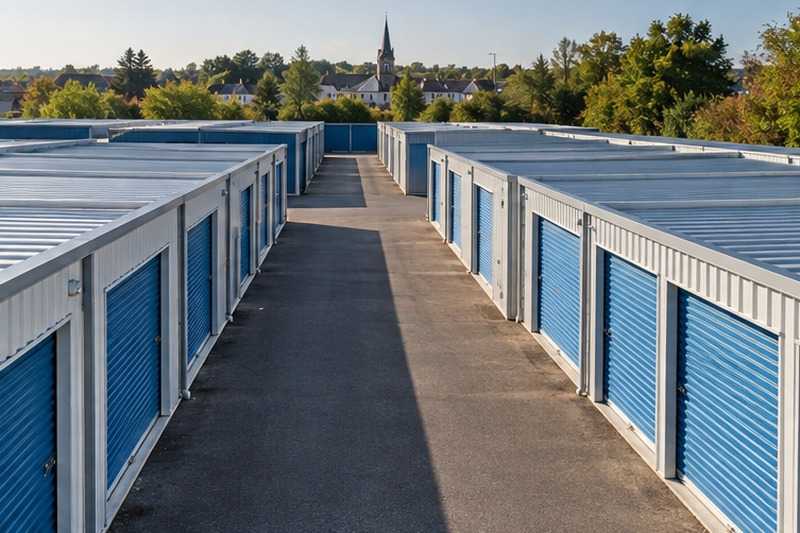 Vue d’ensemble d’un centre de stockage : chantier Rue Alphonse Manceau