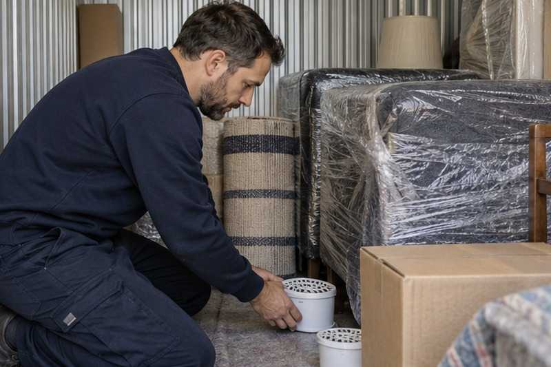 Absorbeurs d’humidité entre les meubles : chantier Rue Ampère