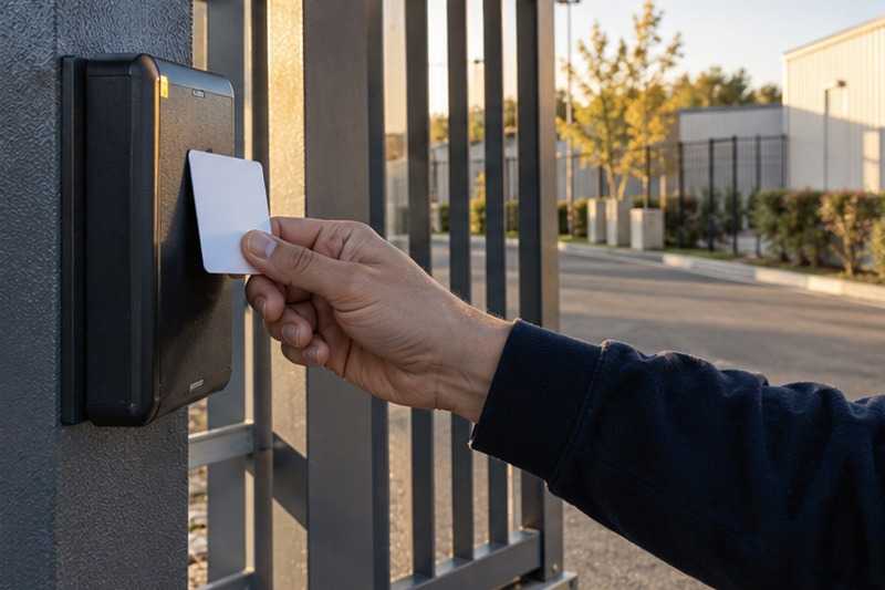 Accès par badge au site de stockage : chantier Maison de plain-pied