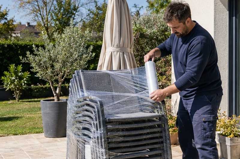 Salon de jardin filmé pour l’hiver : chantier Rue Descartes