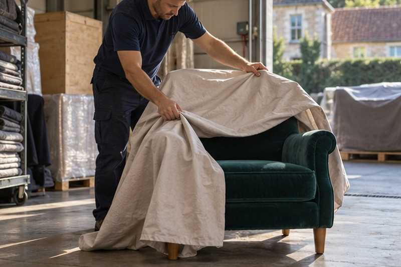 Fauteuil en velours sous housse respirante, Pontault-Combault
