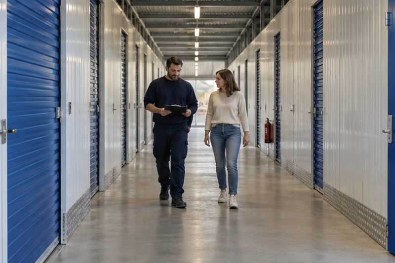 Visite du box avec le client : chantier Rue de l’Oustal