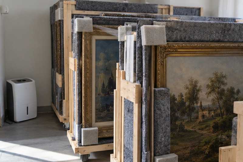 Réserve tempérée pour les tableaux : chantier Rue Charles Baudelaire