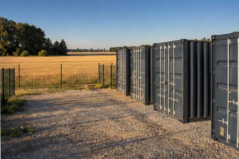 Conteneurs de stockage en bordure de champs : chantier Avenue Anatole France