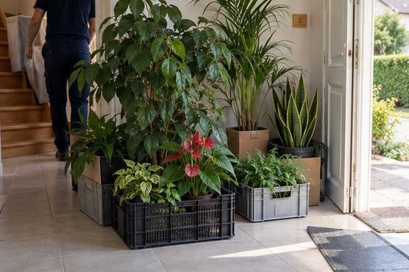 Plantes regroupées pour le transport