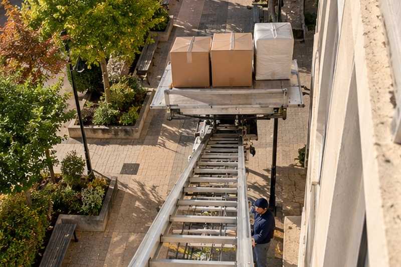 Plongée depuis le balcon sur l’échelle, Bussy-Saint-Georges