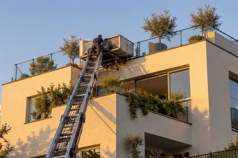 Terrasse en attique desservie : chantier Rue Alexandre Dumas