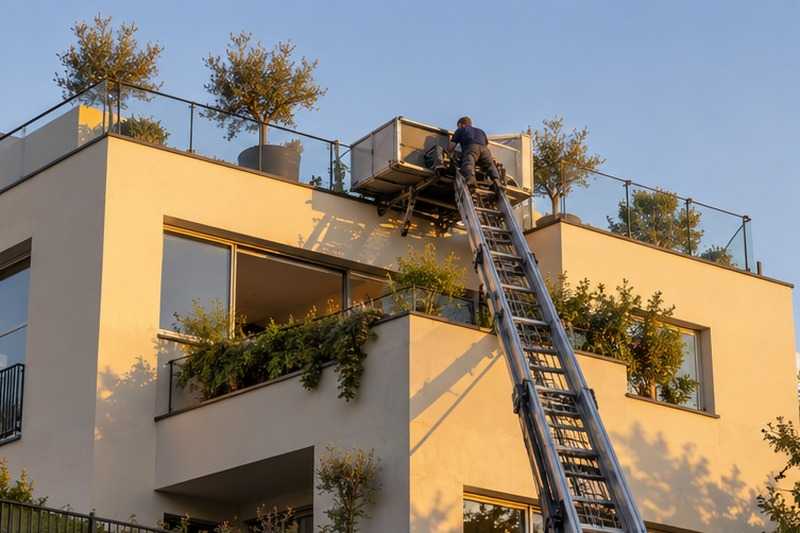 Terrasse en attique desservie : chantier Rue Alfred Sisley