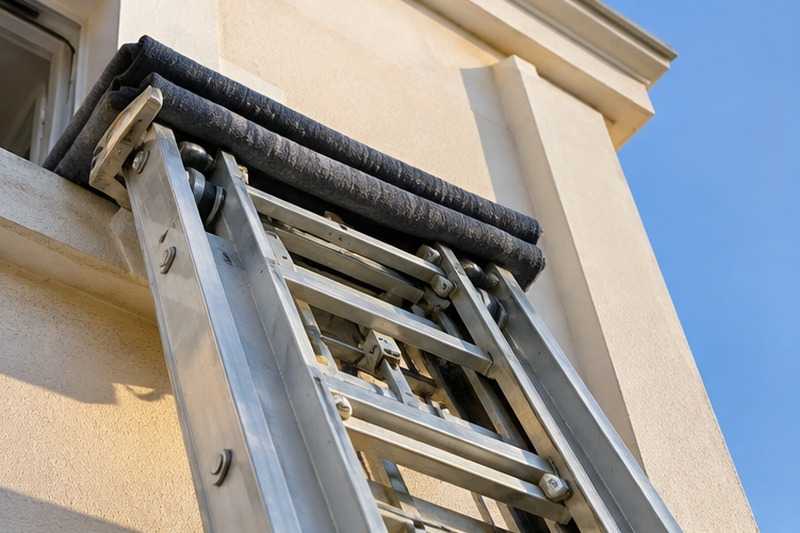 Patin de protection contre la façade : chantier Rue Batelière