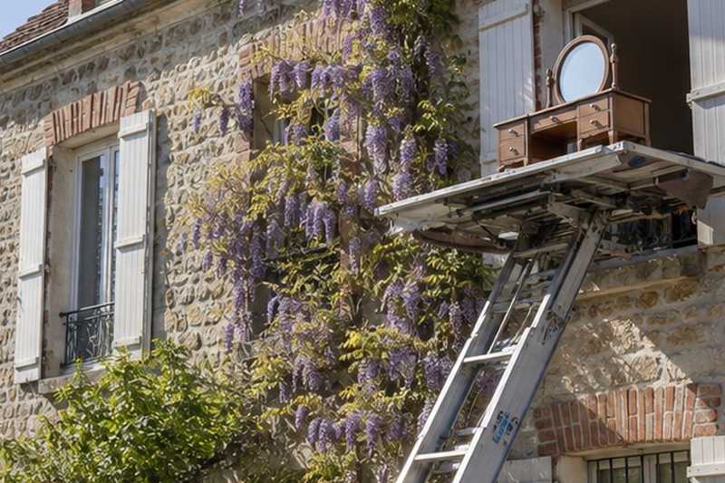Coiffeuse hissée près d’une glycine, Dammarie-les-Lys