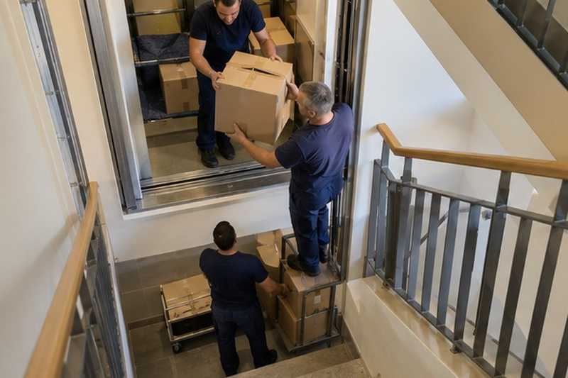 Rotation des cartons entre étages : chantier Rue Blanche de Castille