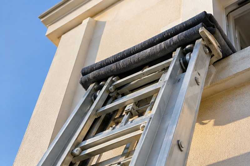 Patin de protection contre la façade : chantier Rue Abélard