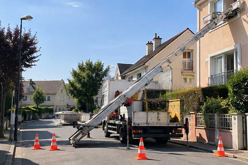 Périmètre sécurisé autour du monte-meuble, Torcy