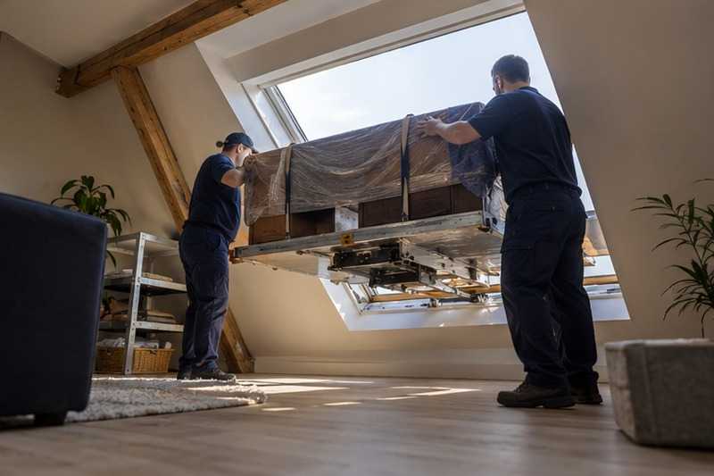 Bureau entré par la fenêtre de toit : chantier Avenue Aristide Briand