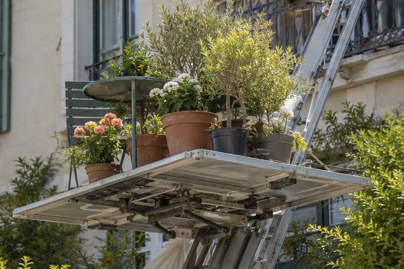 Plantes de balcon descendues : chantier Avenue Balzac