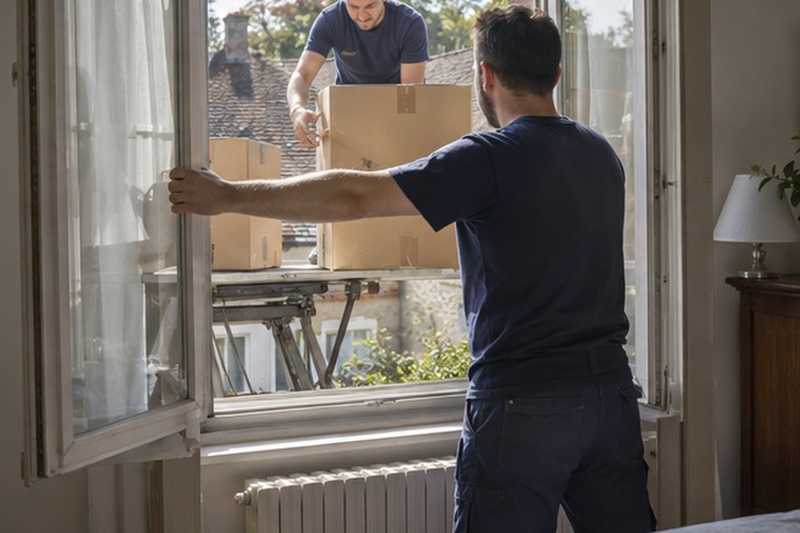 Réception des cartons depuis l’intérieur